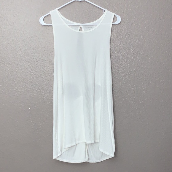 American Eagle soft and sexy Rib cross back white Tank top Medium-read descripti - Picture 2 of 10